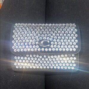 Chic Black and Silver Rhinestone Clutch